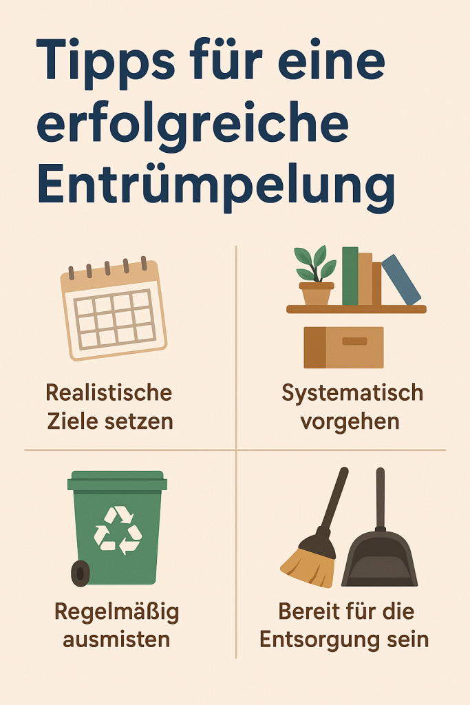 Ein Bild welches nützliche Tipps für die Entrümpelung mit Unterstützung von Hausmann Umzüge zeigt